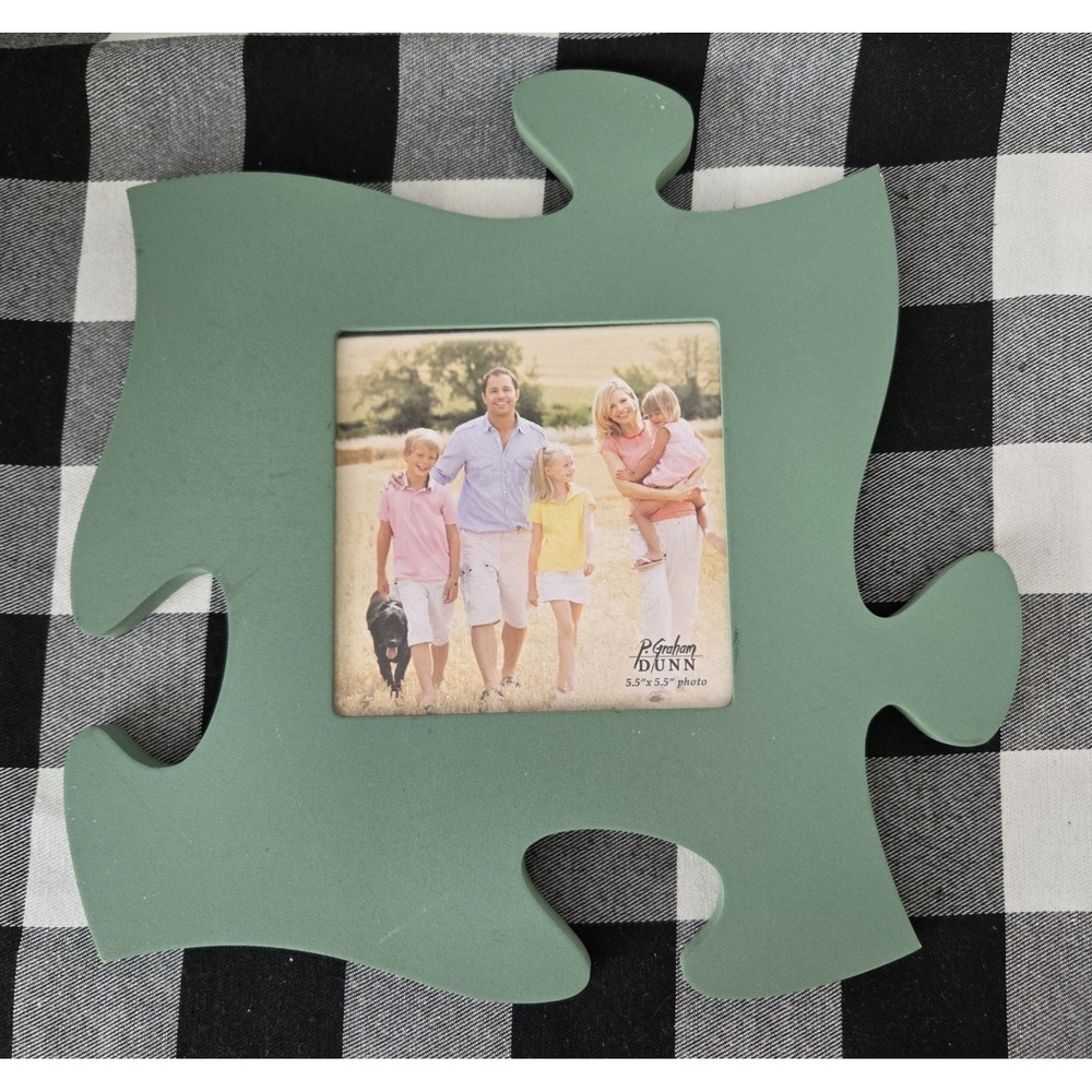 P. Graham Dunn Picture Frame Jigsaw Puzzle Piece Shape Holds 5" X 5" Photo